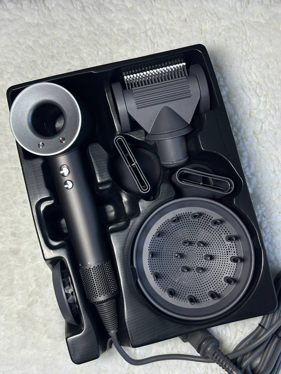 Фен Super Hair Dryer з 5-ма насадками (Grafite) з насадкою з зубцями