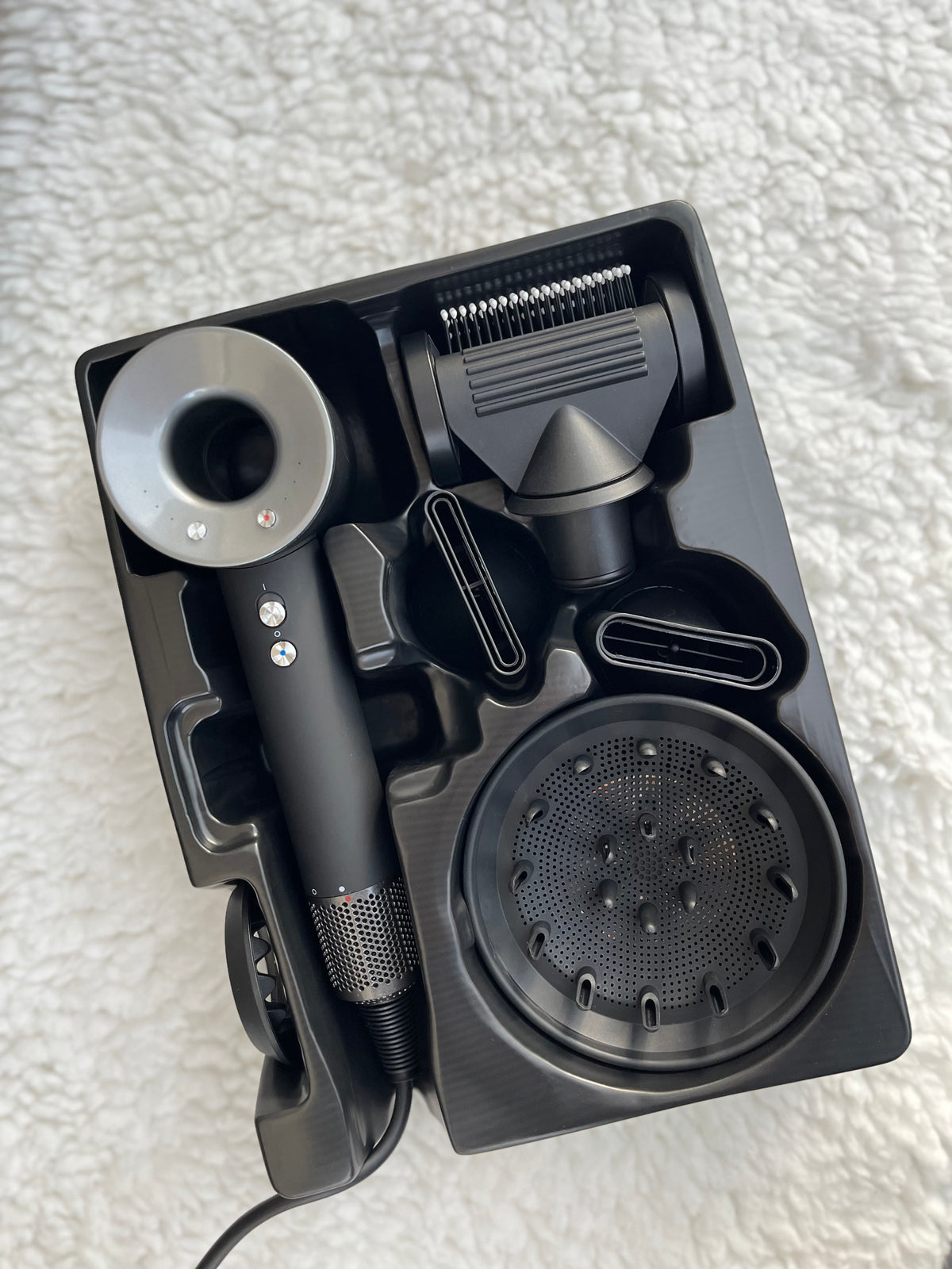 Фен Super Hair Dryer з 5-ма насадками (Black/Nickel) з насадкою з зубцями