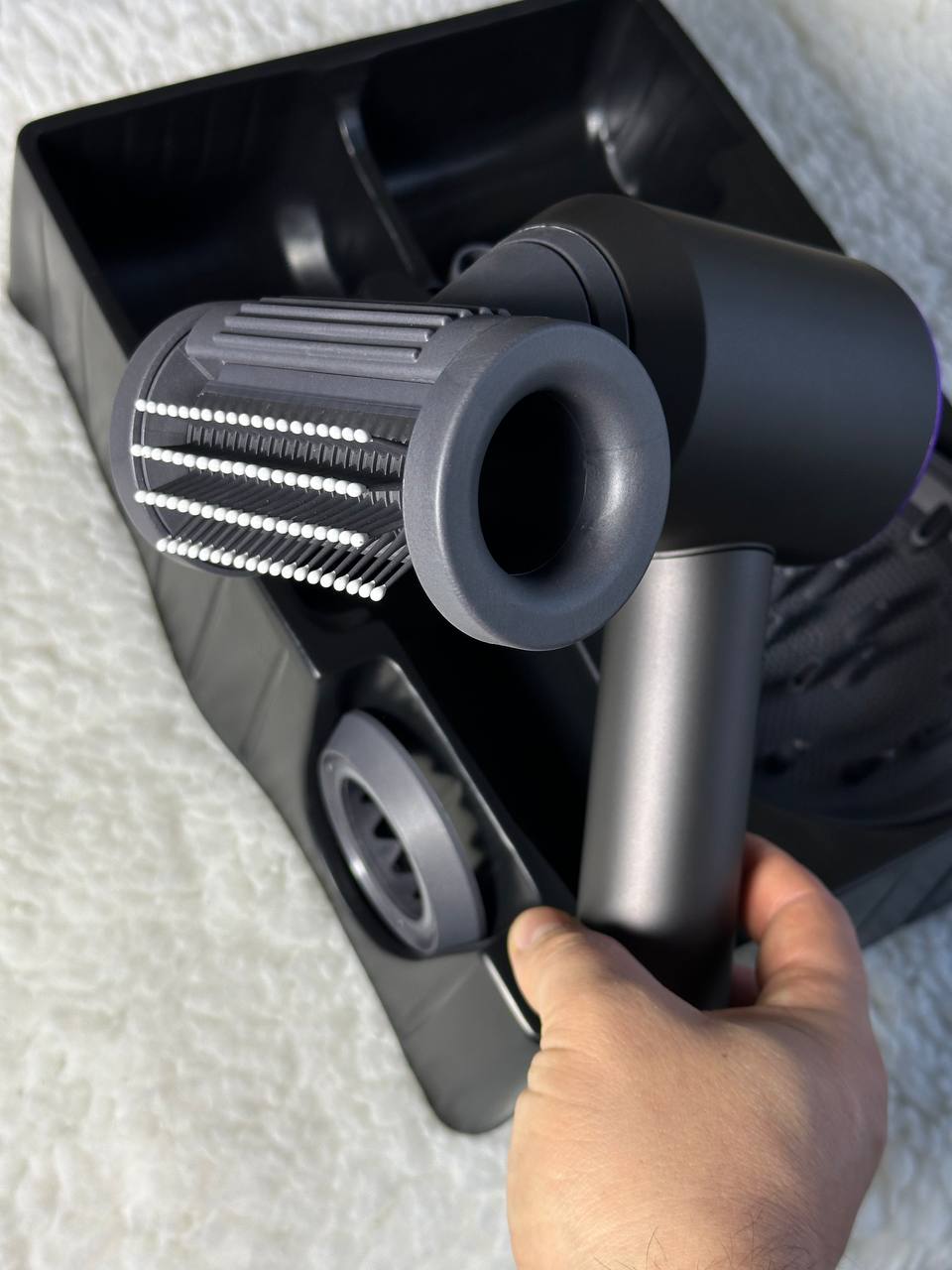 Фен Super Hair Dryer з 5-ма насадками (Grafite/purple) з насадкою з зубцями